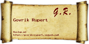 Govrik Rupert névjegykártya